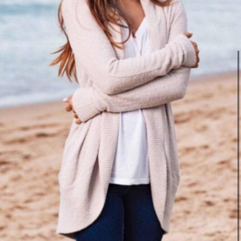 Beige Barefoot Dreams CozyChic Circle Cardigan